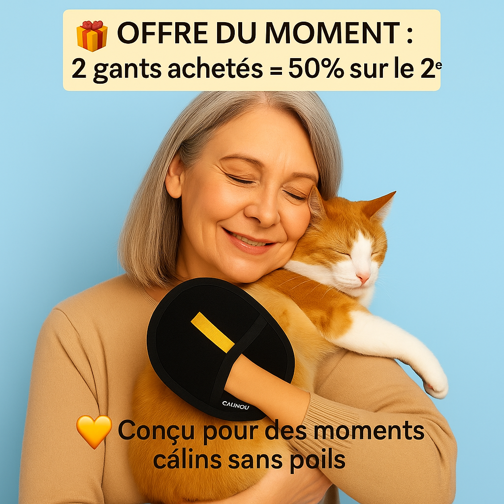 Gant Anti-Poils Réutilisable Câlinou™ pour Chiens & Chats