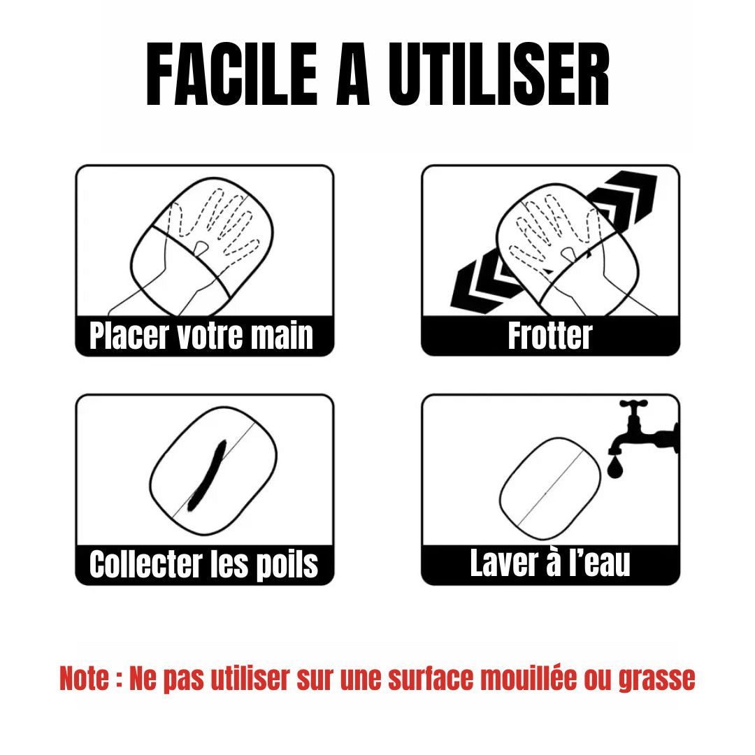 Gant Anti-Poils Réutilisable Câlinou™ pour Chiens & Chats