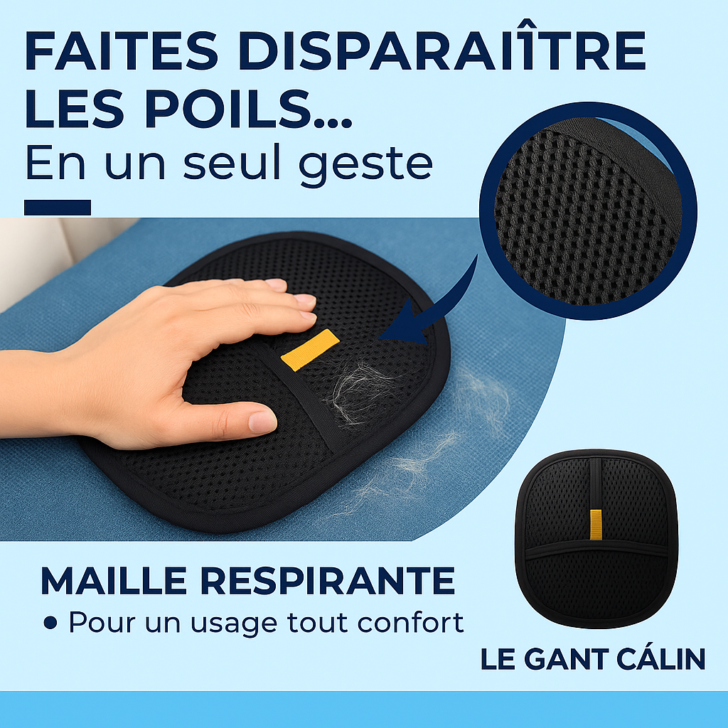 Gant Anti-Poils Réutilisable Câlinou™ pour Chiens & Chats